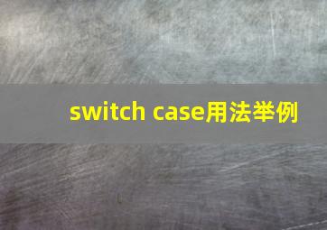 switch case用法举例